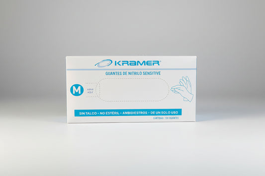 GUANTE DE NITRILO PARA EXAMEN SENSITIVE "NO ESTERIL" COLOR AZUL