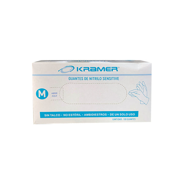 GUANTE DE NITRILO PARA EXAMEN SENSITIVE "NO ESTERIL" COLOR AZUL - MEDIANO (M)
